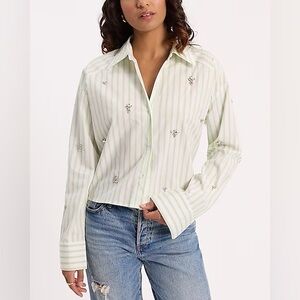 Express Striped Green Women's Top